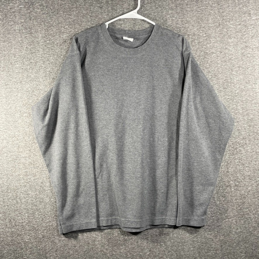 Sorel Mens Gray Thick Shirt Large Knit Crew Neck Long Sleeve Pullover Thermal